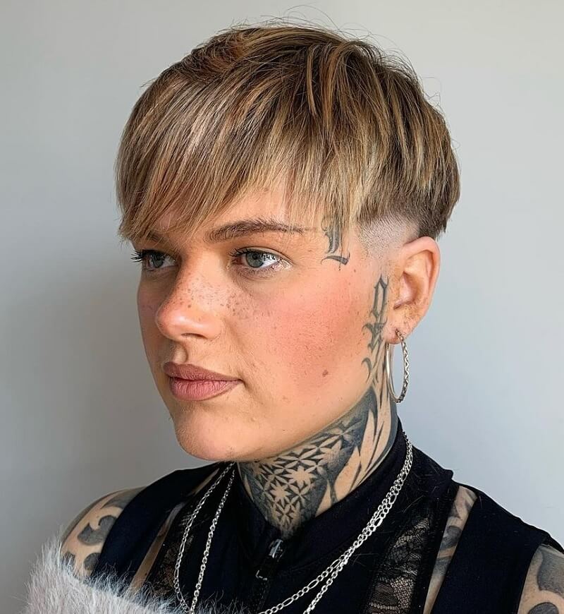 Dishwater Blonde Pixie with Undercut