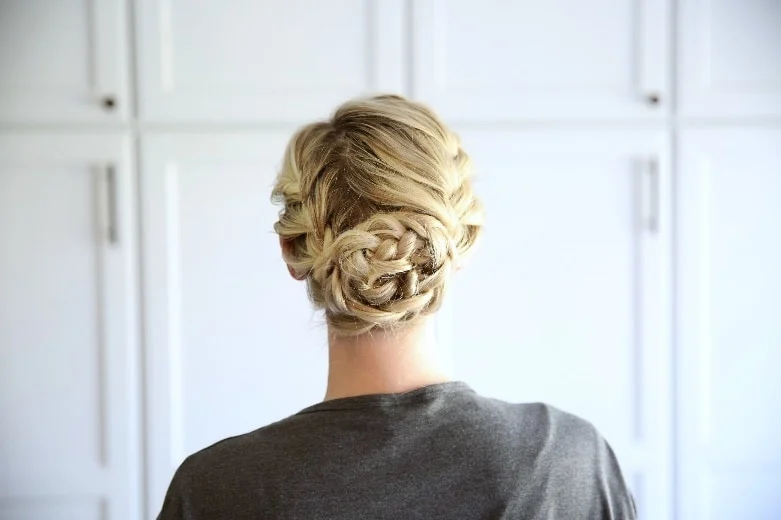 Up Do Double French Braid hairstyle for girl