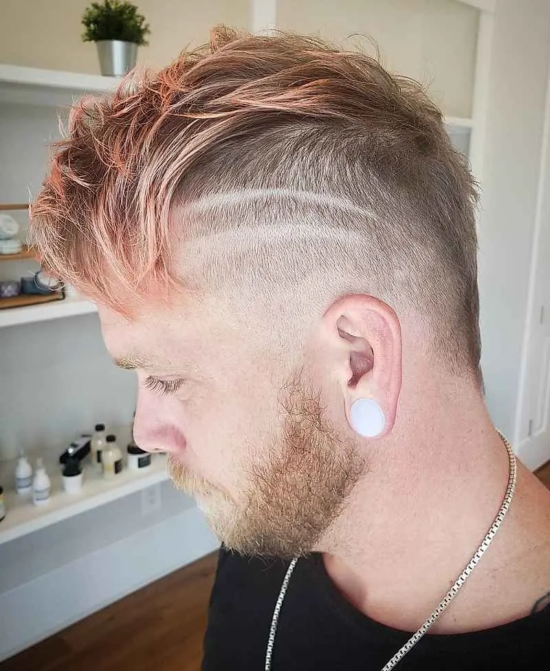 Double Lines on Peach Hair for Men