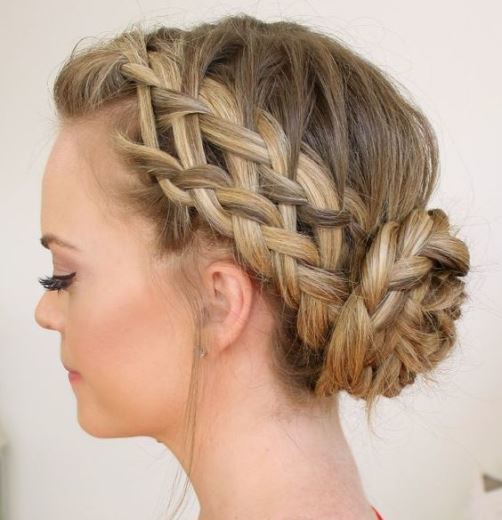 Double Braided Bun Hairstyles for women