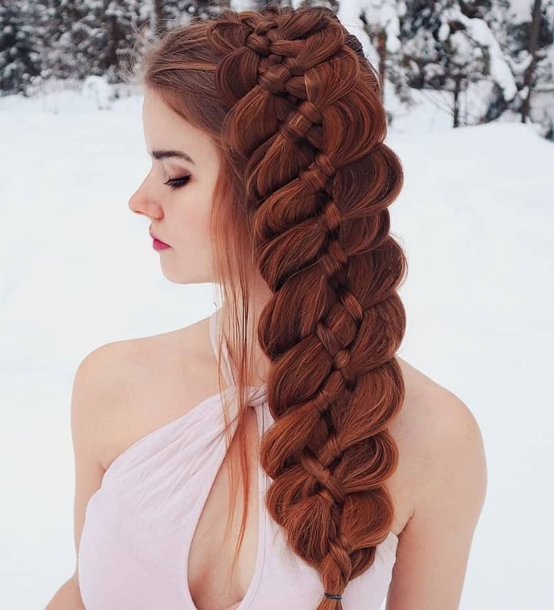 Dutch braided hairstyle