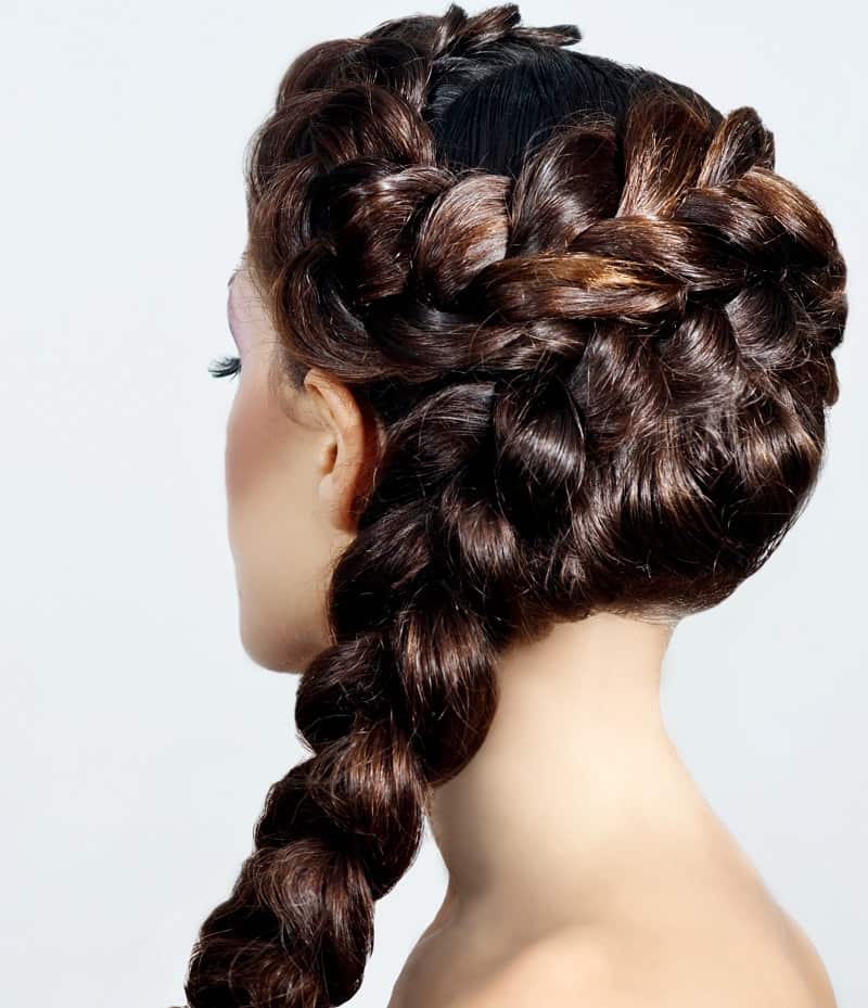 Dutch braided hairdo