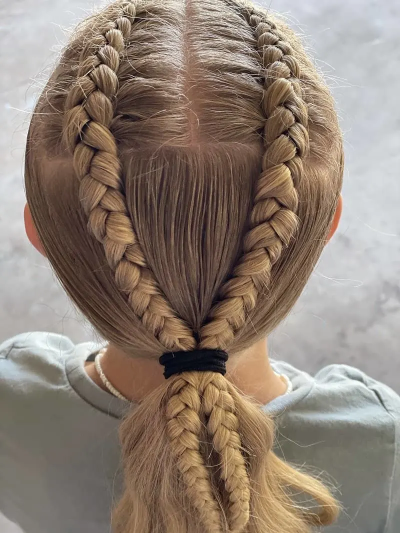 Dutch braided ponytail for kids