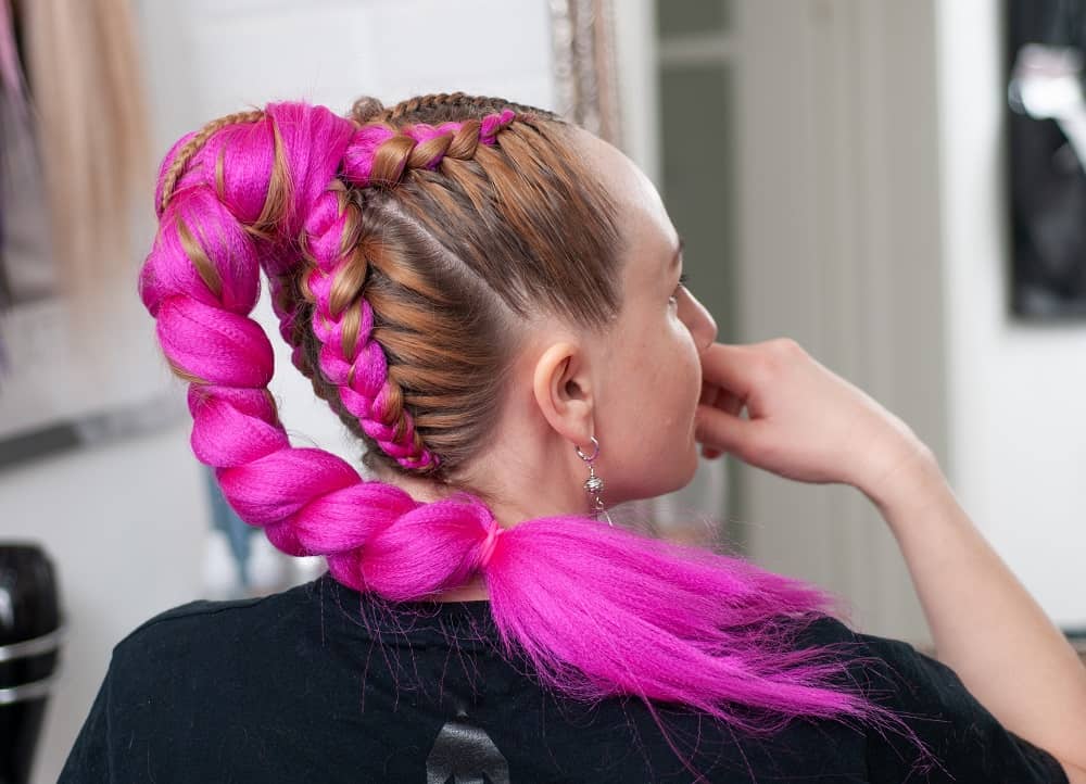 Dutch braided ponytail