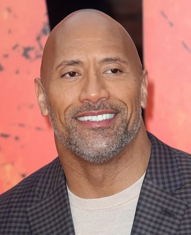 Dwayne Johnson with Shaved Head and Beard
