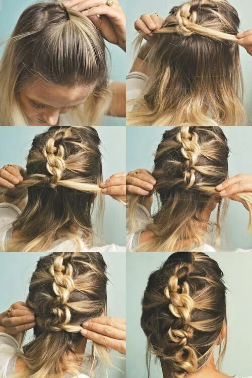 updos medium hair with Chain braid