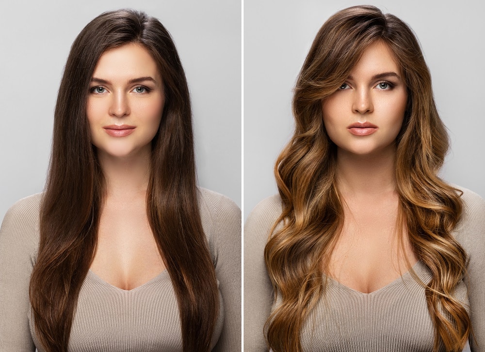 Blonde hair color effect for brown hair