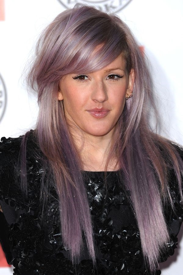Ellie Goulding with smoky purple hair