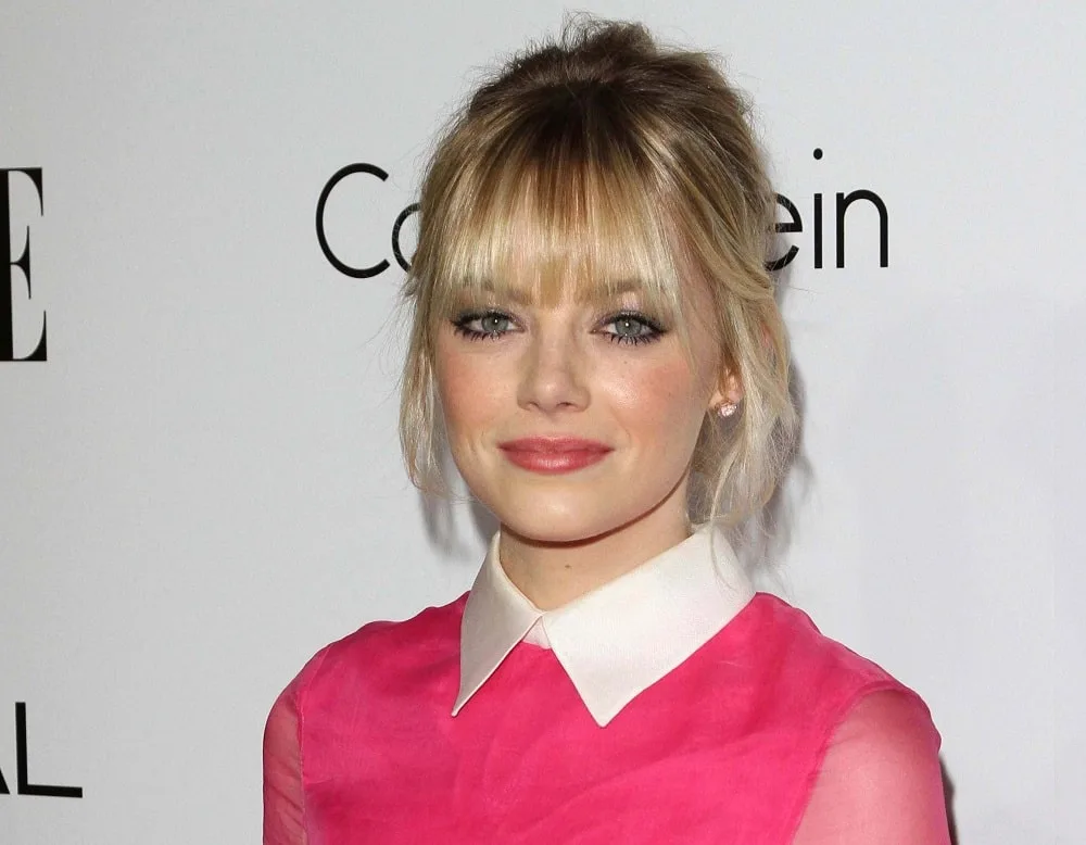 Emma Stone's Updo with Bangs