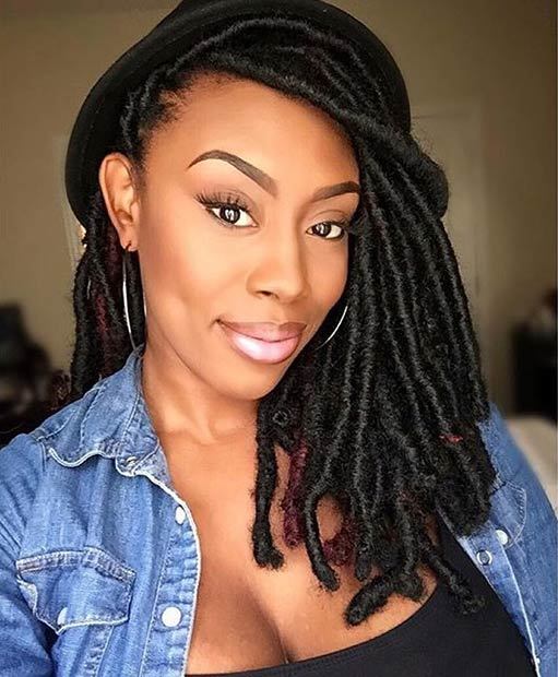 Faux Locs Shoulder length hairstyle