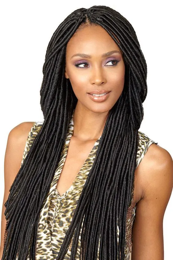 African queen with Faux Locs hair