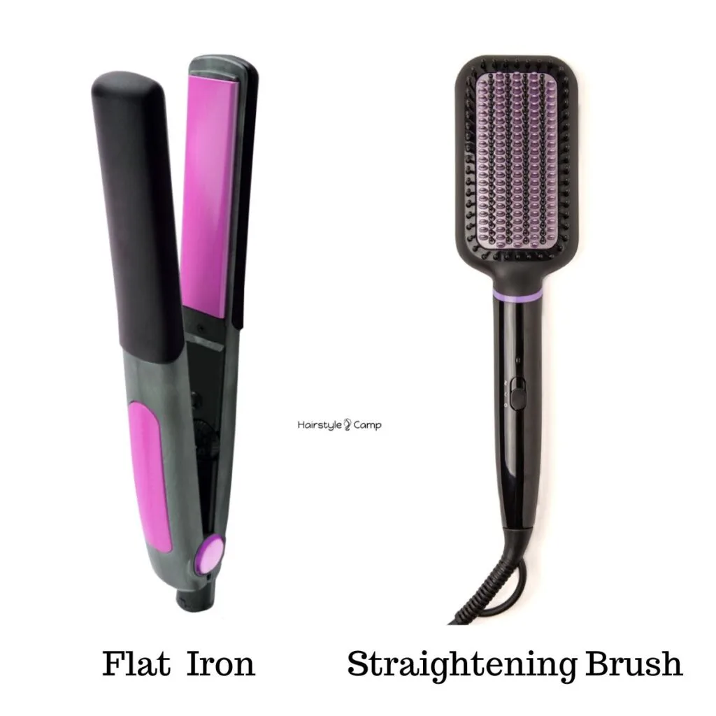 difference between flat iron and straightening brush