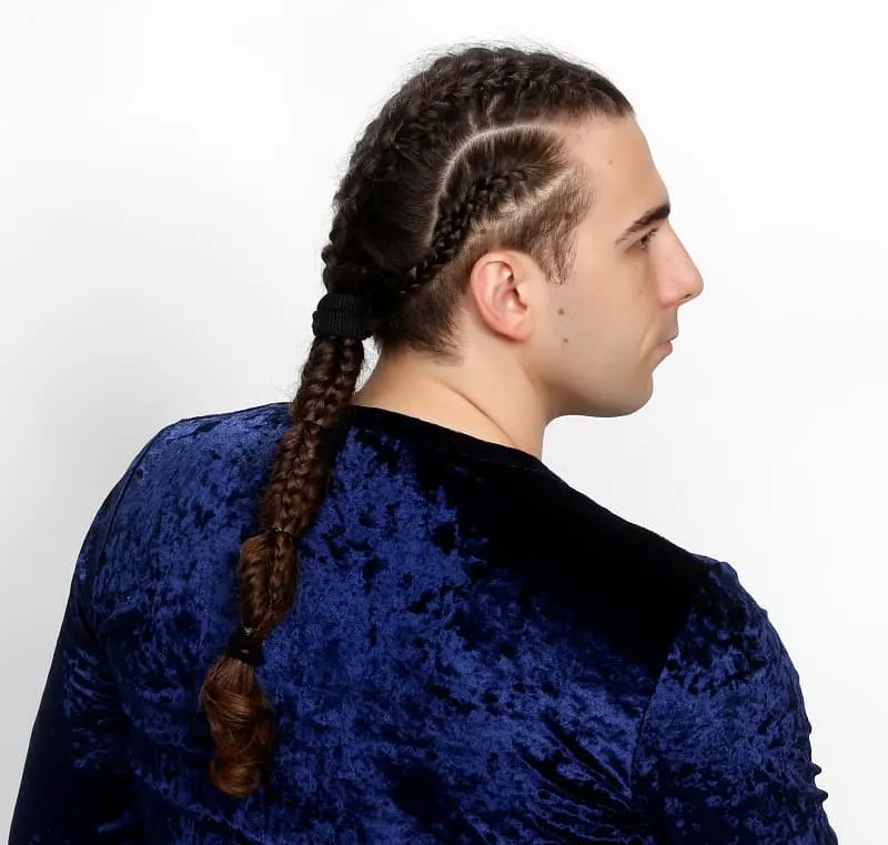 French braids for men with long hair