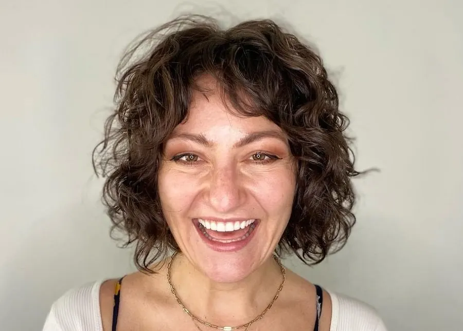French curly bob for women over 50