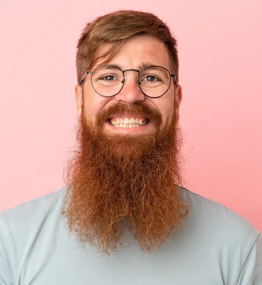 French fork beard for men with glasses