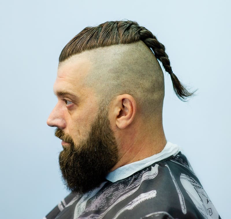French man braid with shaved sides