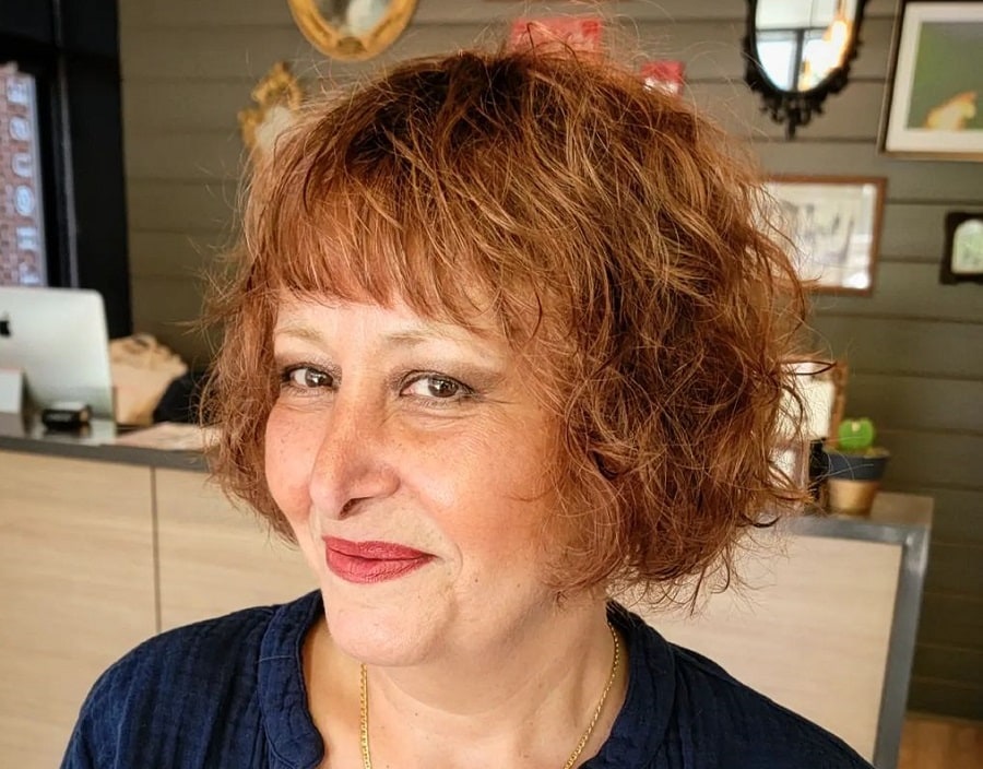 A messy French bob for women over 50