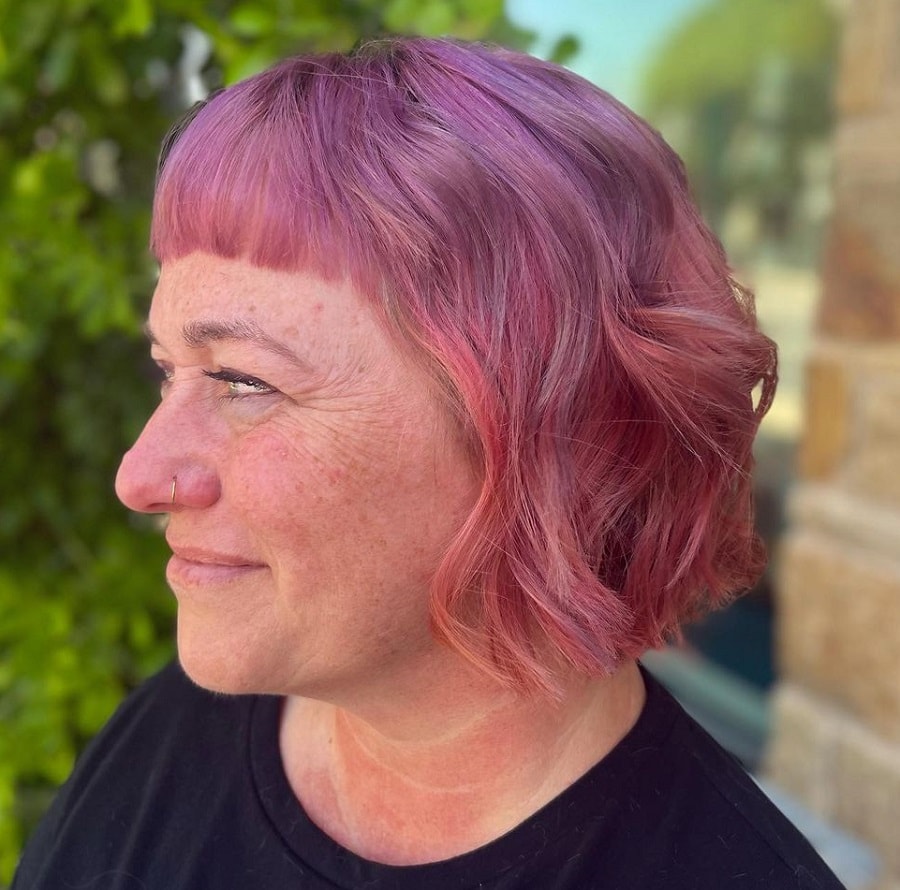 French pink bob for women over 50