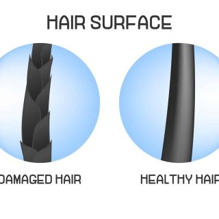 healthy hair vs. damaged hair