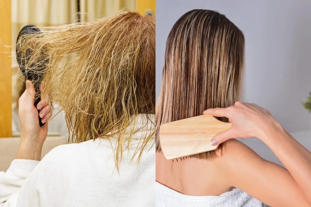Fried Hair vs. Healthy Hair - Brush Test