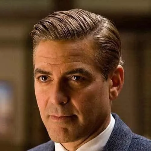 george cloony's side part comb hairstyle