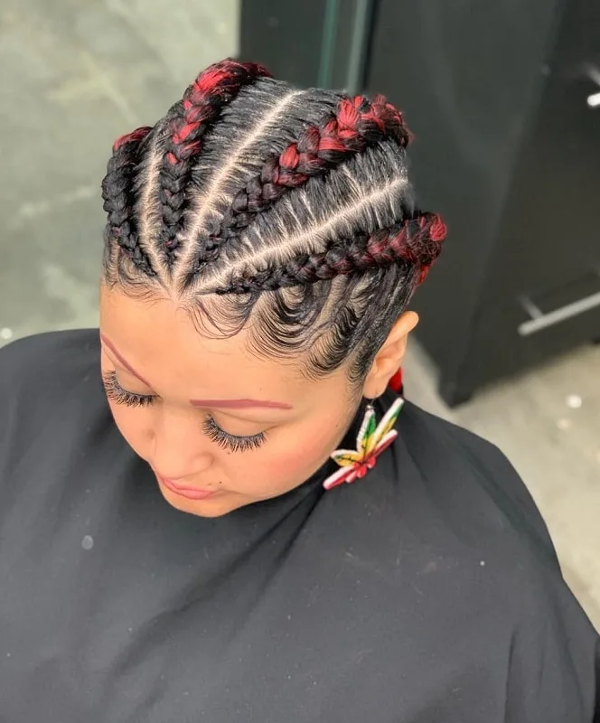 Ghana Braids for Round Faces
