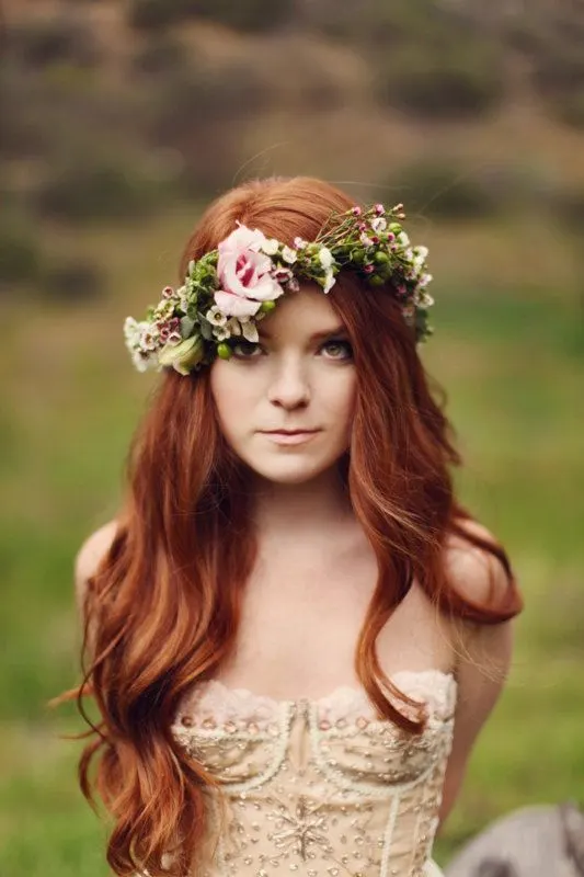 girl simple Dark Ginger hair color idea 