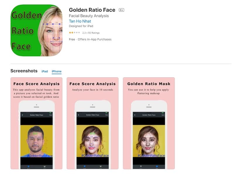Golden Ratio Face App for Hairstyle