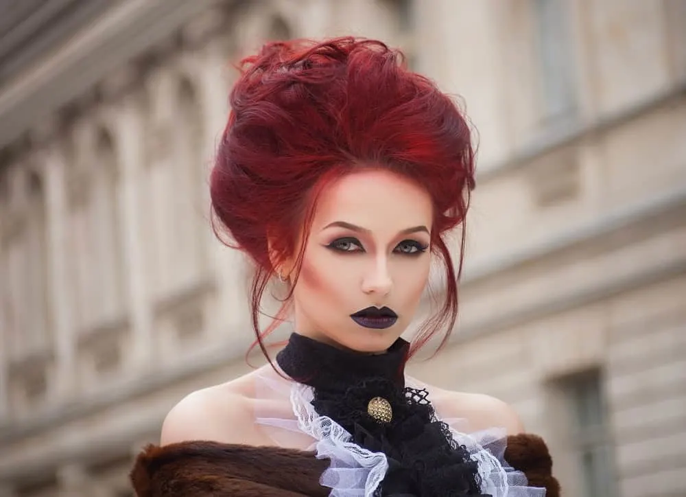 Gothic updo hairstyle