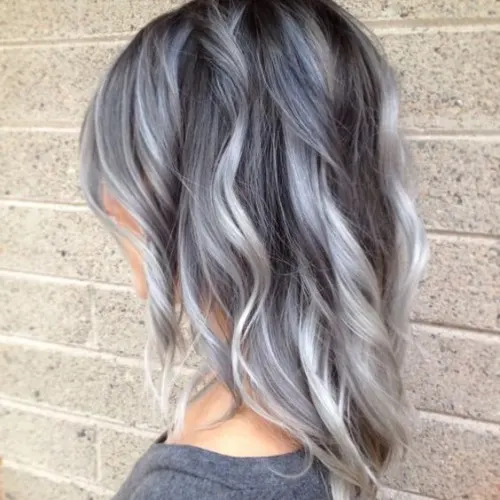 Gray Balayage hairstyle for girl