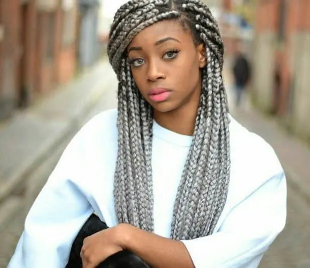 Gray Ombre Kinky Braids