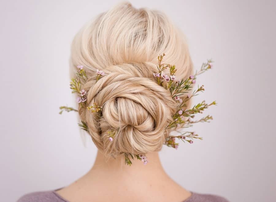 Greek bun hairstyle for blonde hair