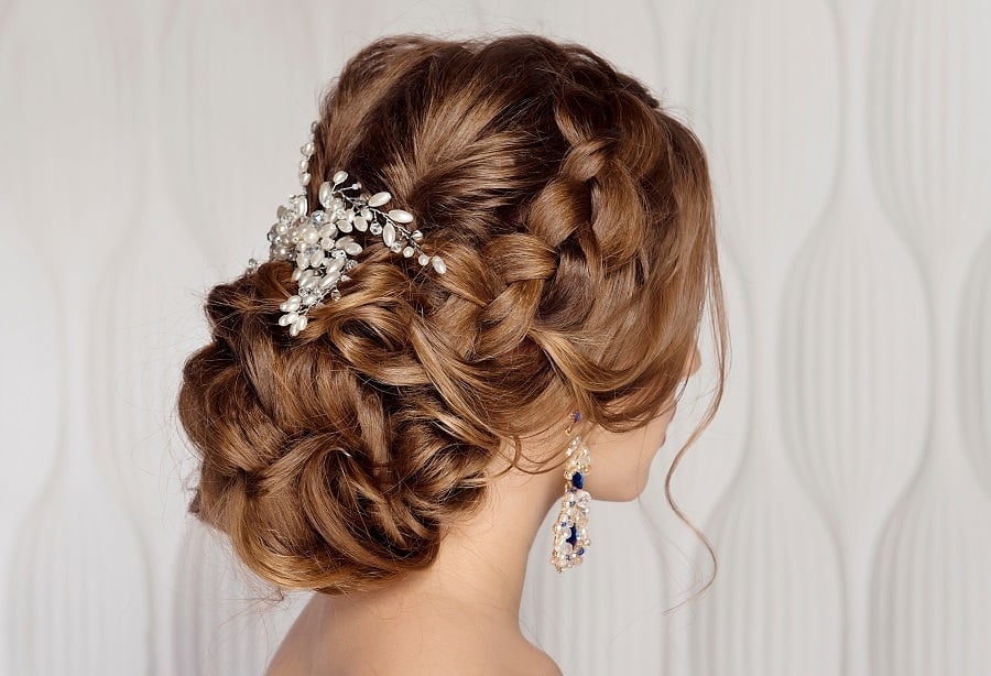 Greek hairstyle with braided bun