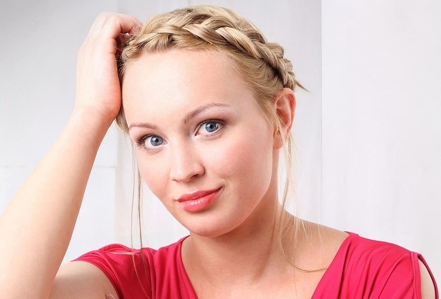 Greek hairstyle with crown braid
