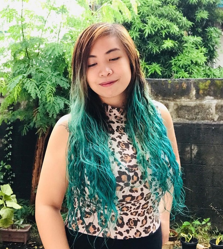 Green Ombre Hair Color For Morena Skin
