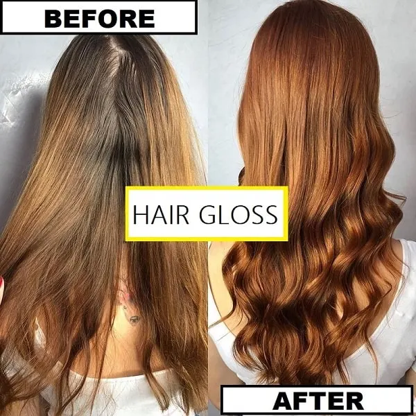 Hair Gloss Before and After