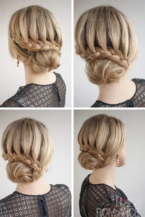 girls Braided Waterfall Bun Haircut