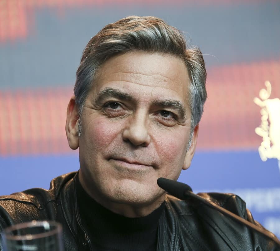 George Clooney With Side Part Hair