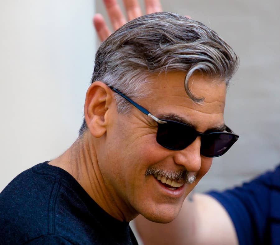 George Clooney With Medium Hair