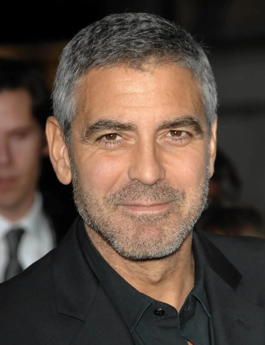 George Clooney With Very Short Hair