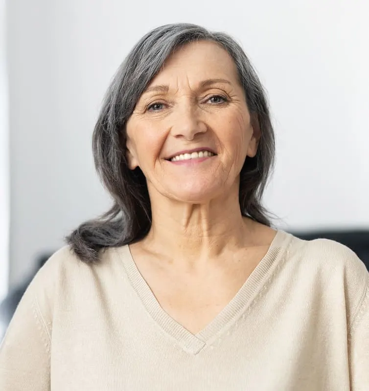A hairstyle idea for women over 50 with thin hair