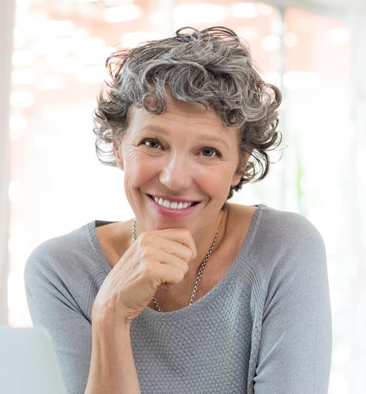 Gray hairstyle for women over 50 with thin hair 
