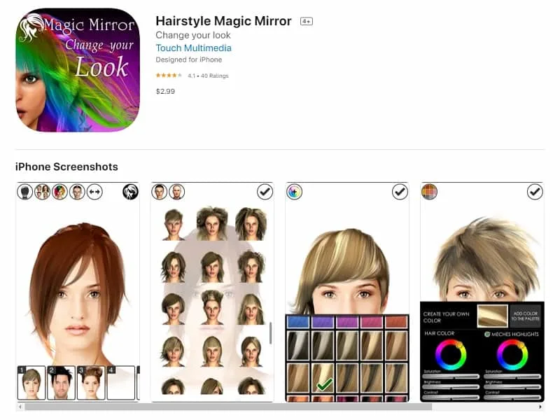 Hairstyle Magic Mirror App for iPhone