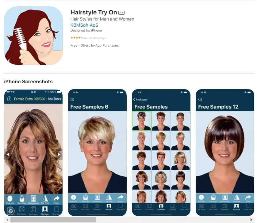 Hairstyle Try On app for iPhone