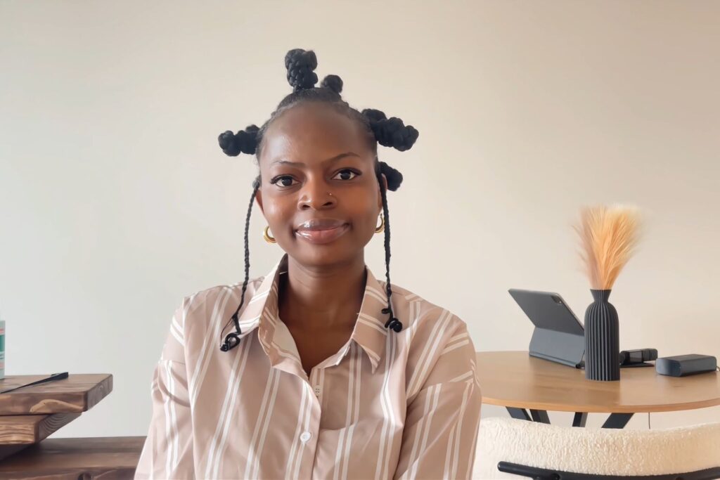 HairstyleCamp Originals Bantu knot tutorial with curved parts, raised knots, side braids, and coiled ends