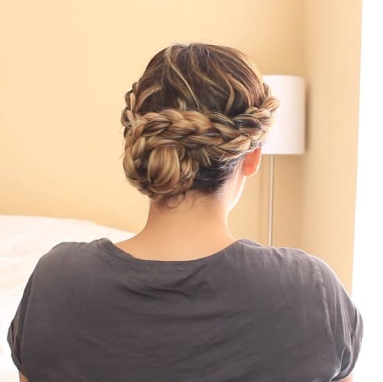 Braided Side-Bun Hairstyle for Wet Hair