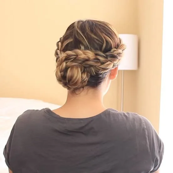 Braided Side-Bun Hairstyle for Wet Hair