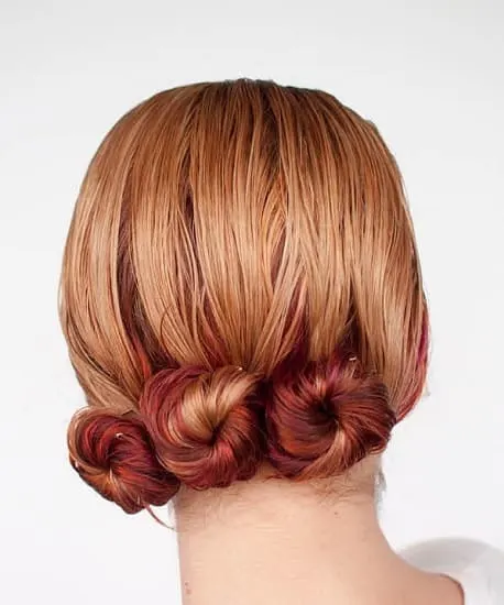  Side-way Triple Low Bun for Wet Hair