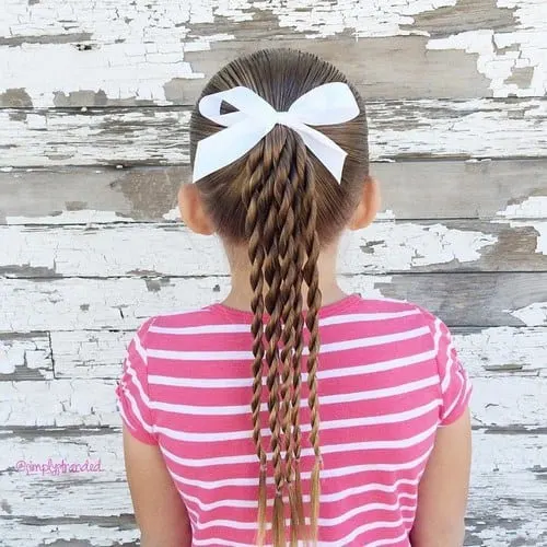 ponytails with a twist for 9 & 10 years old girl