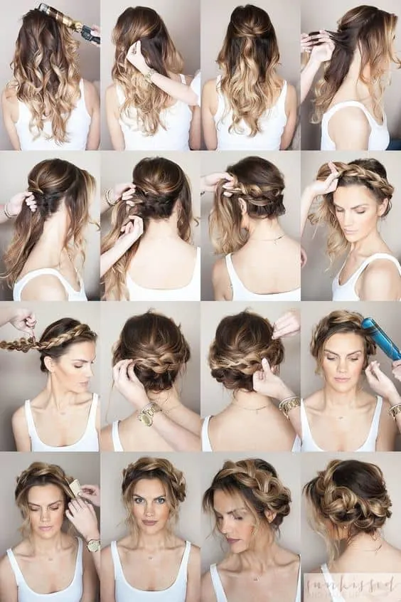 crown braid with weave